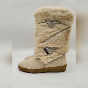 OSCAR SPORT  Blonde Fur Goat Winter Ski Boots 40